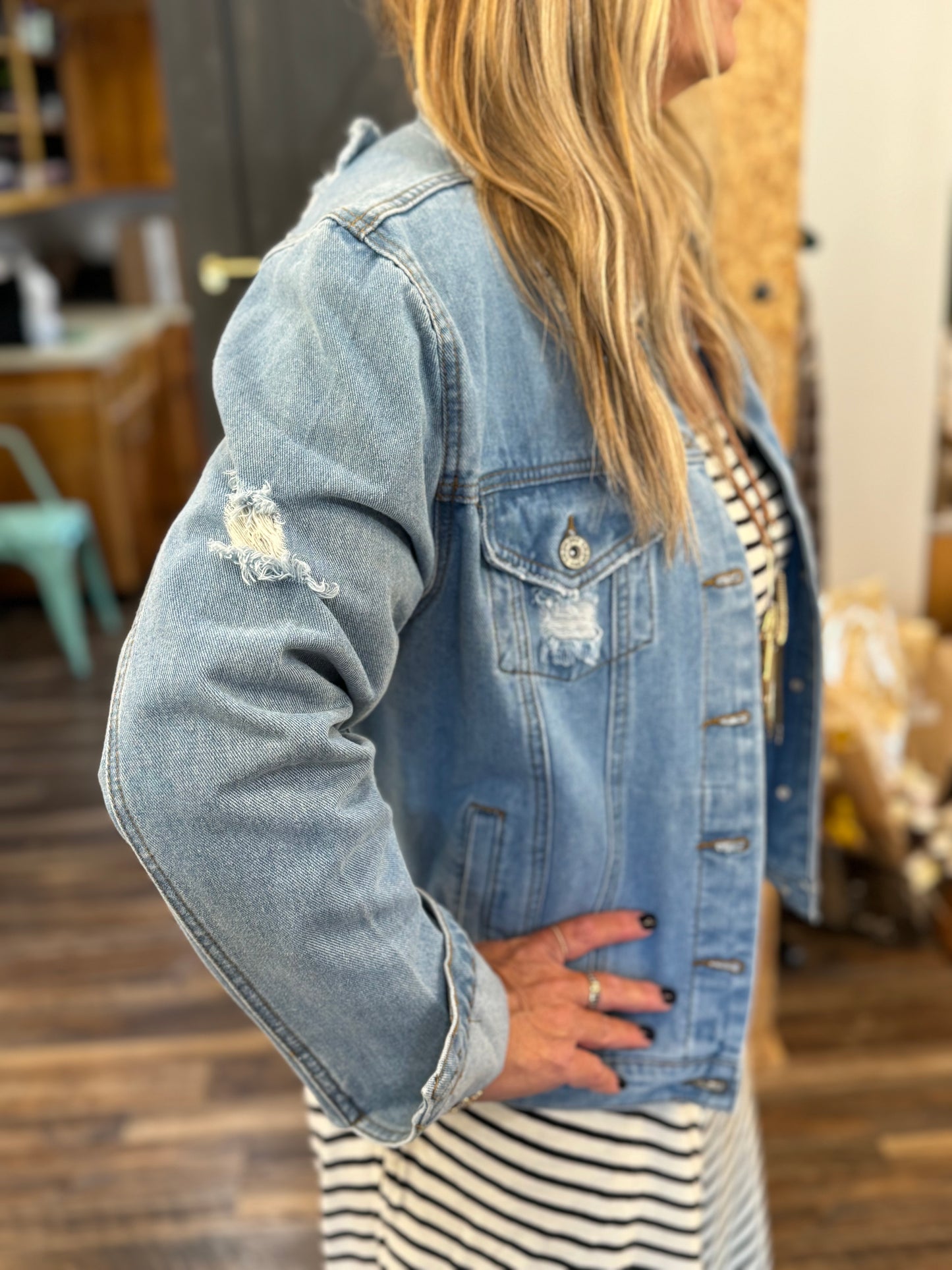 Distressed Denim Jacket