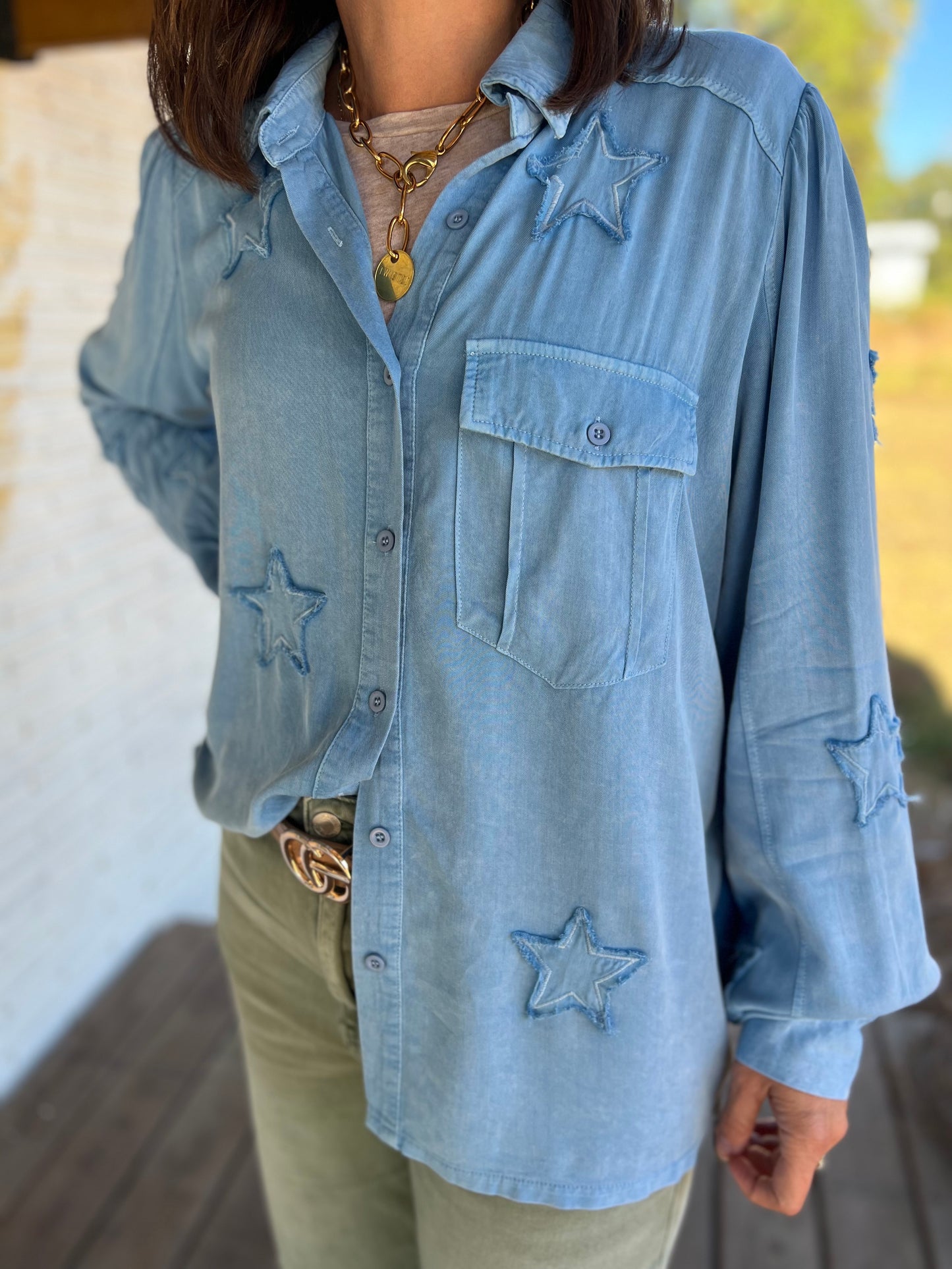 Starry Eyed Denim Shacket