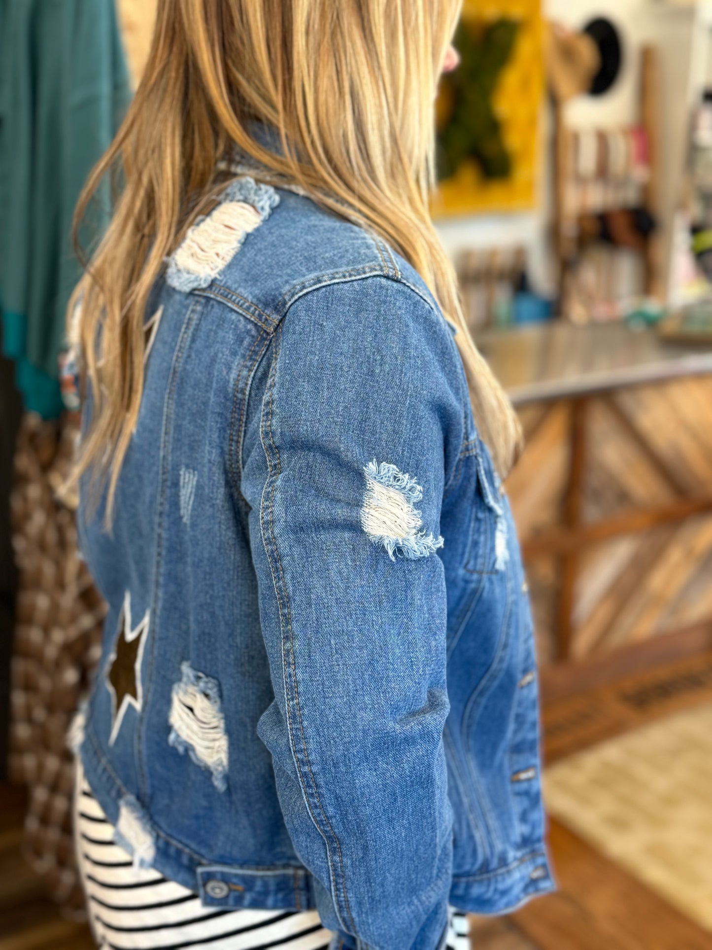 Denim Jacket with Stars