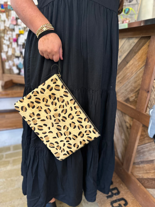 Large Leopard Clutch Bag