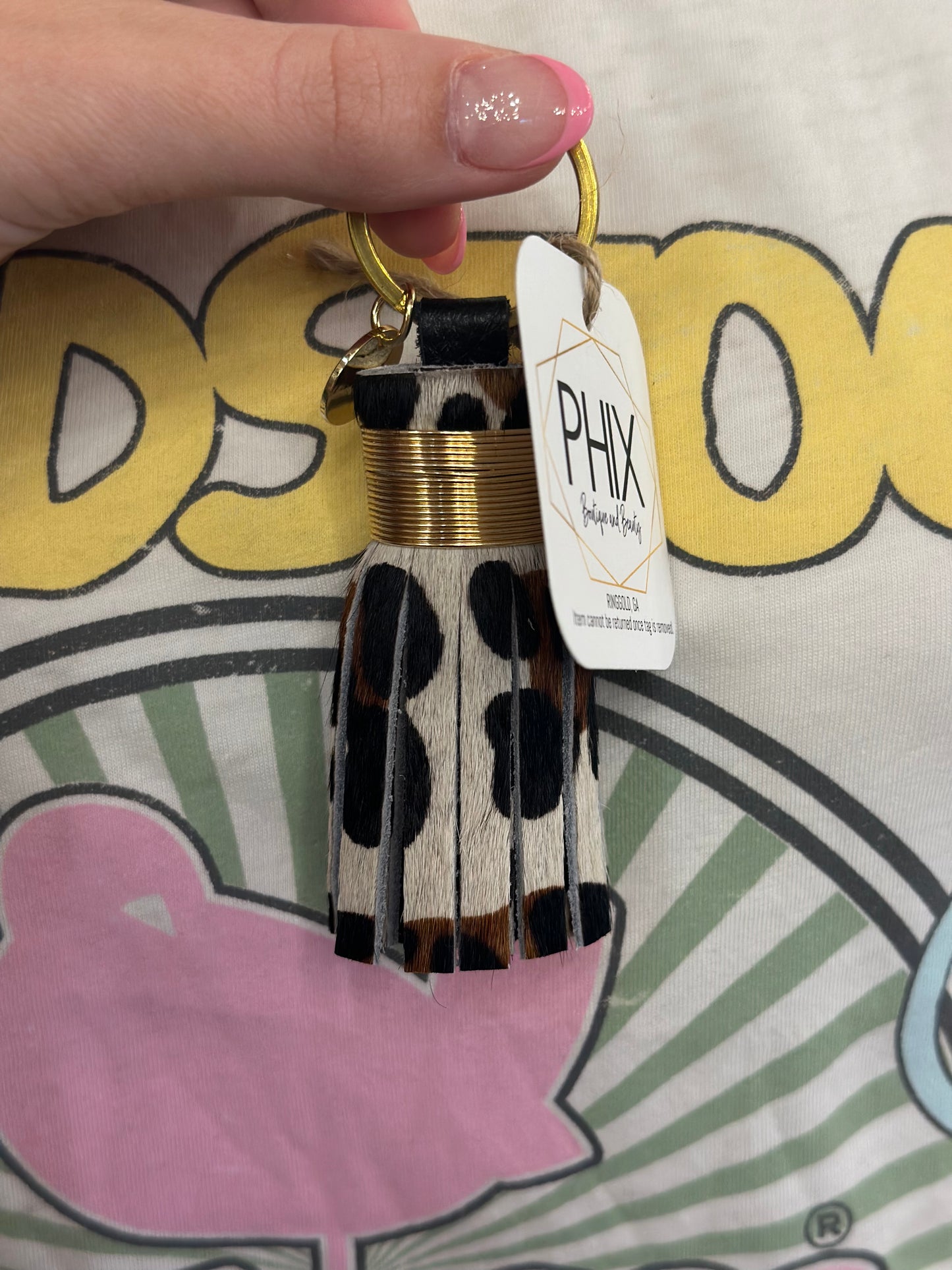 Cowhide Tassel Keychain