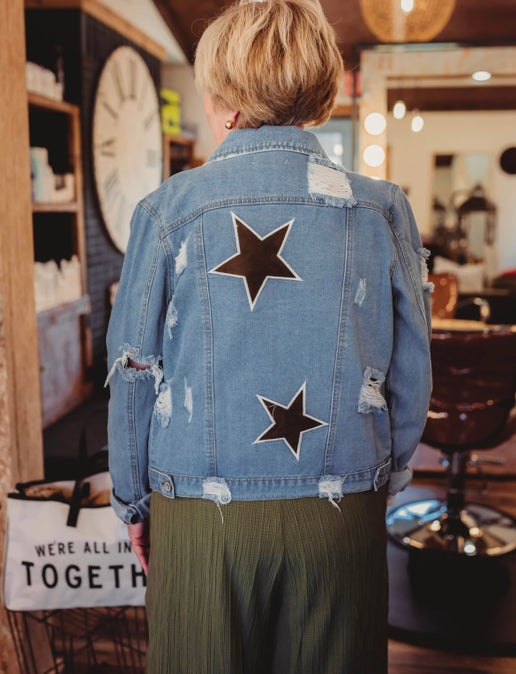 Denim Jacket with Stars