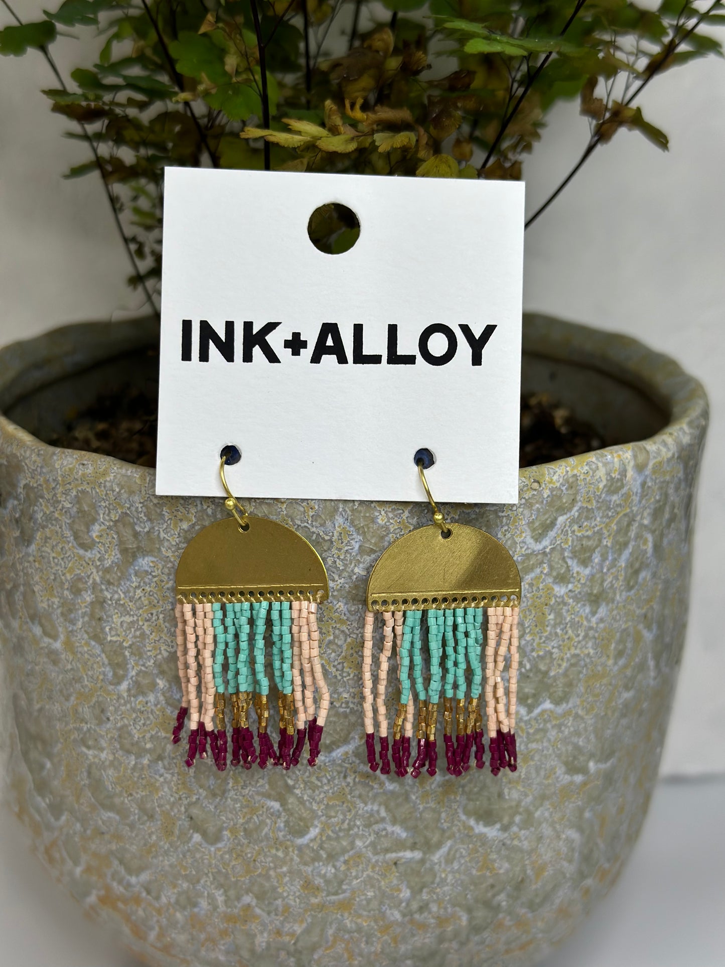 Ink & Alloy Beaded Earrings