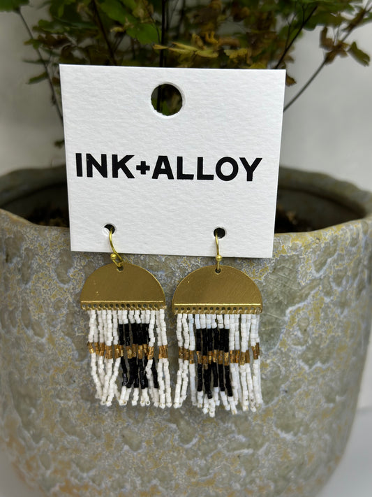 Ink & Alloy Beaded Earrings