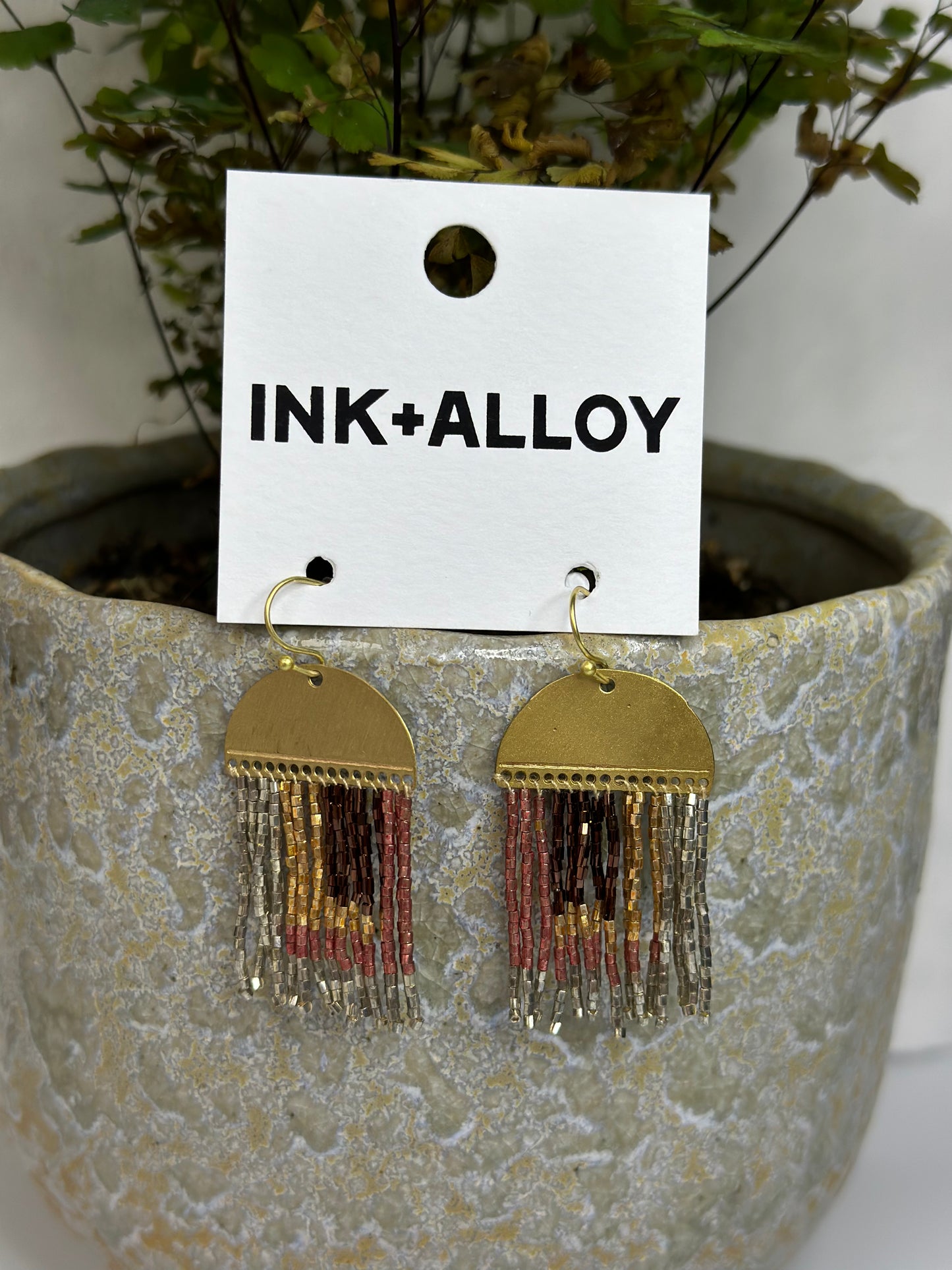 Ink & Alloy Beaded Earrings