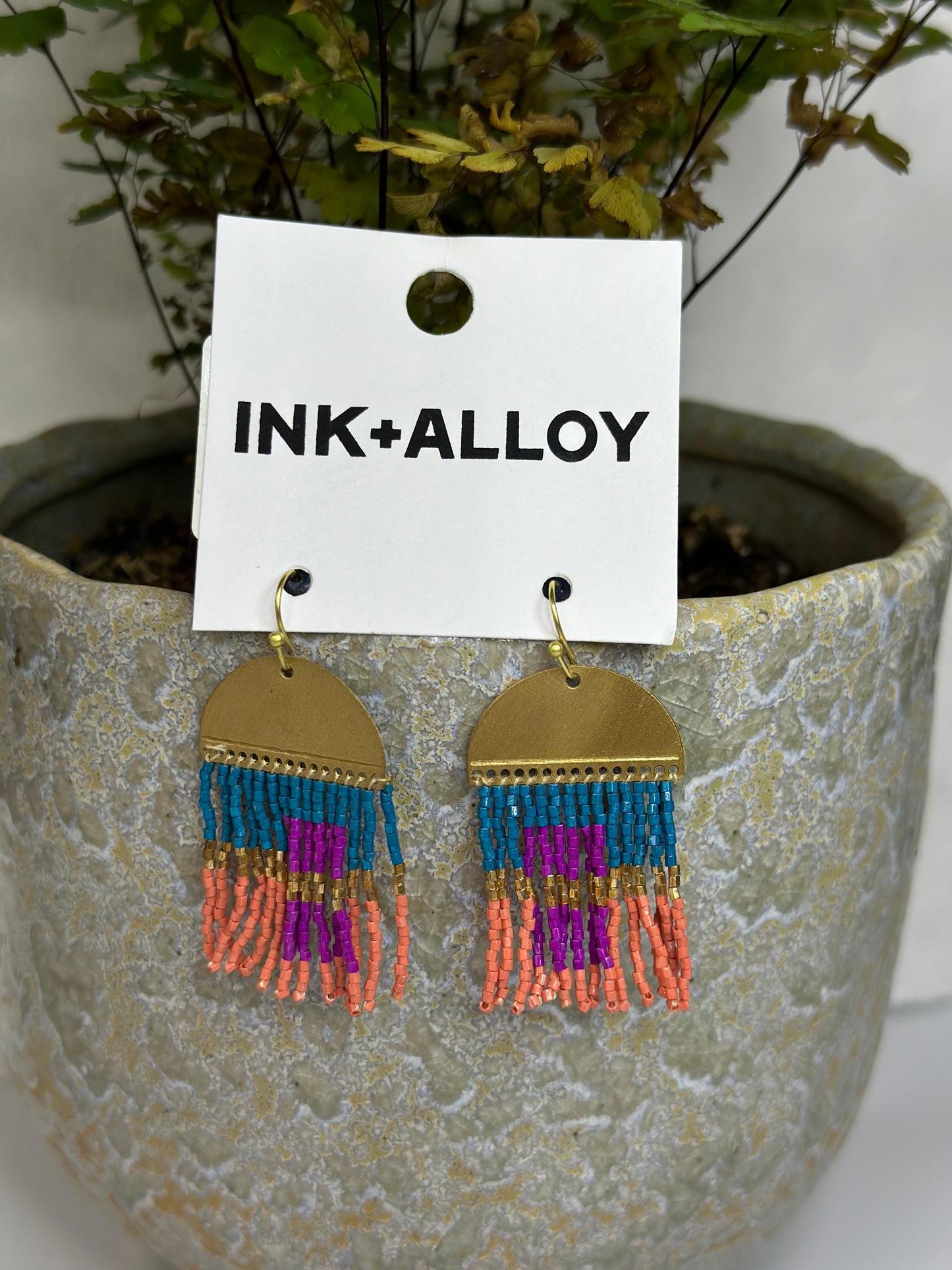 Ink & Alloy Beaded Earrings