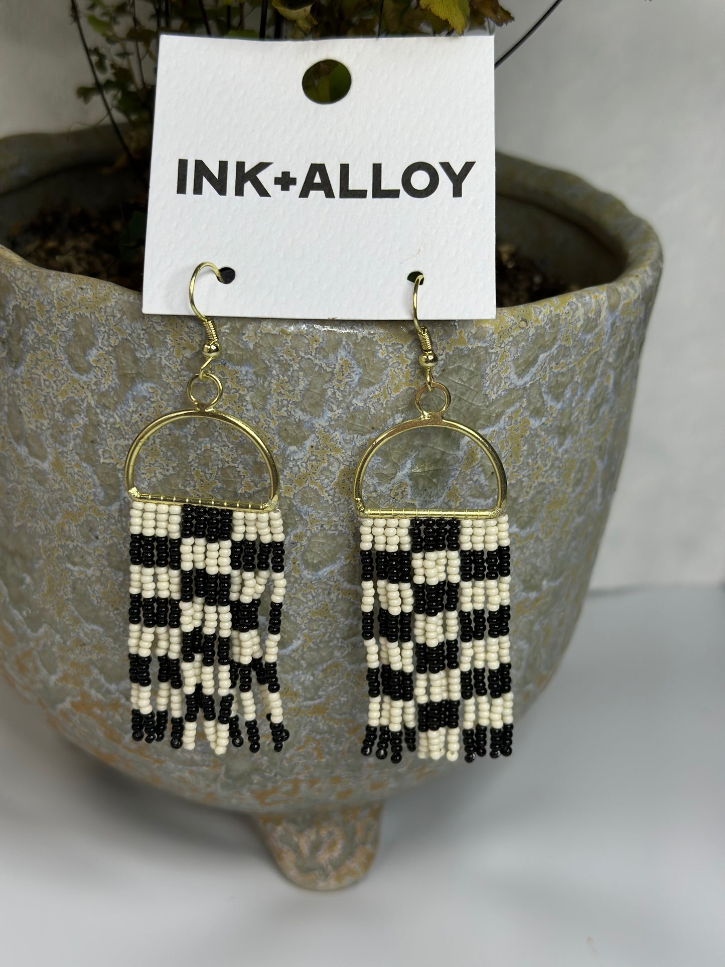 Ink & Alloy Beaded Earrings