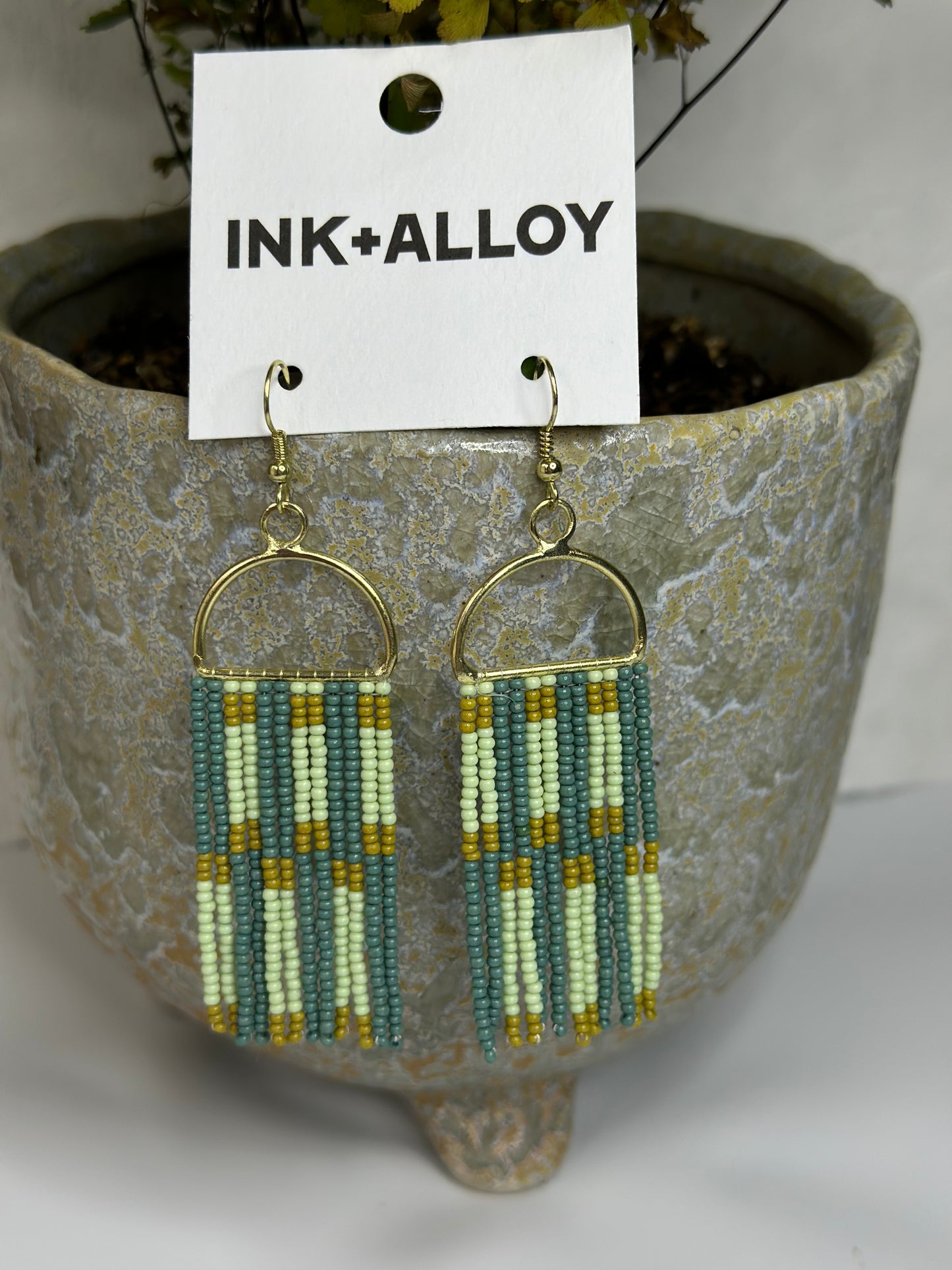 Ink & Alloy Beaded Earrings