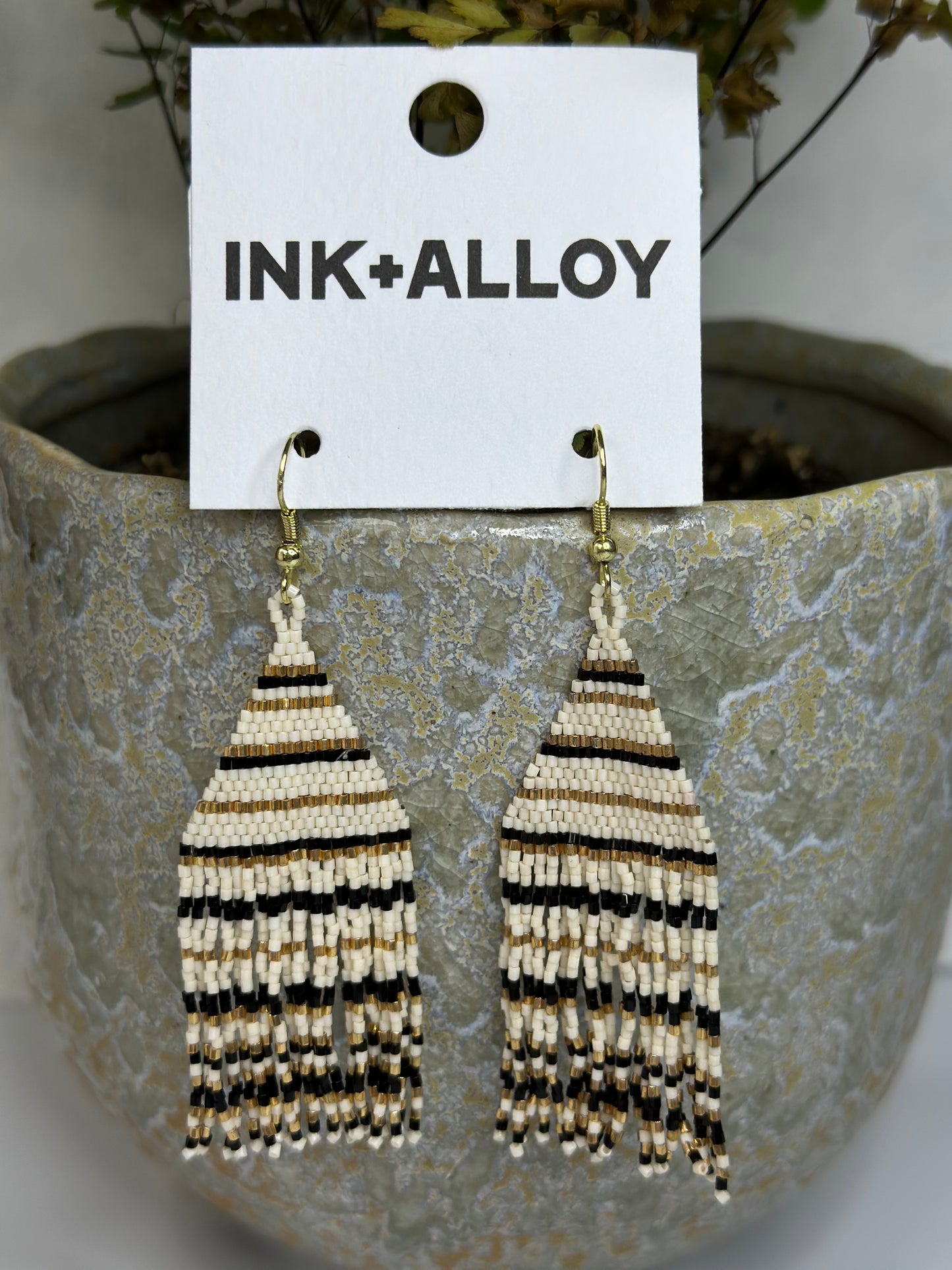 Ink & Alloy Beaded Earrings