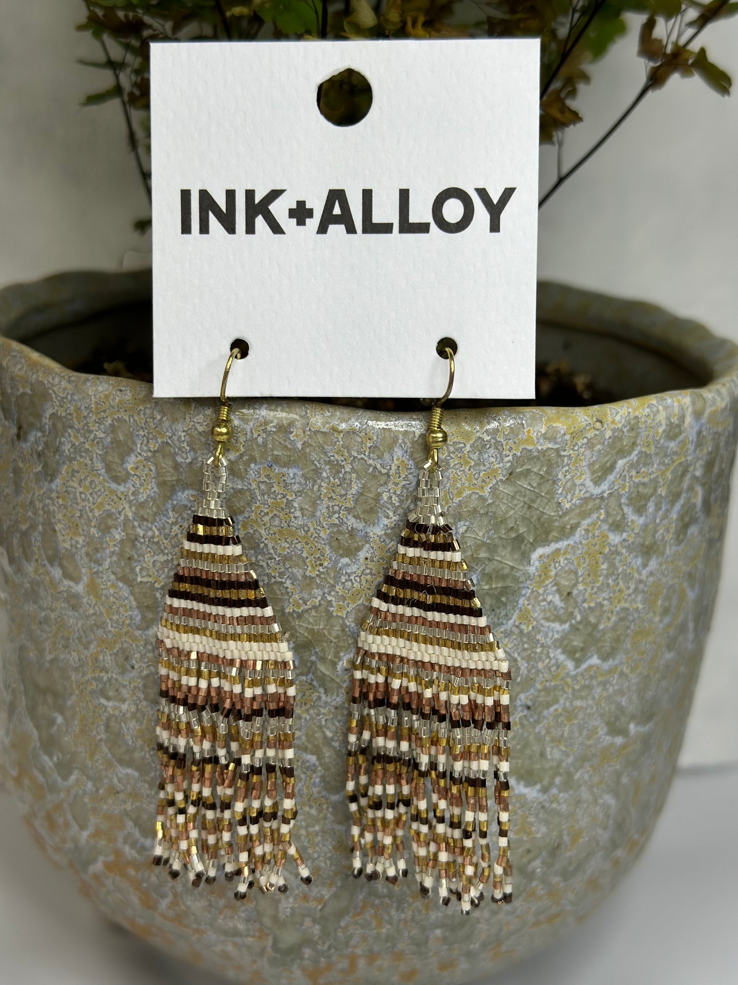 Ink & Alloy Beaded Earrings