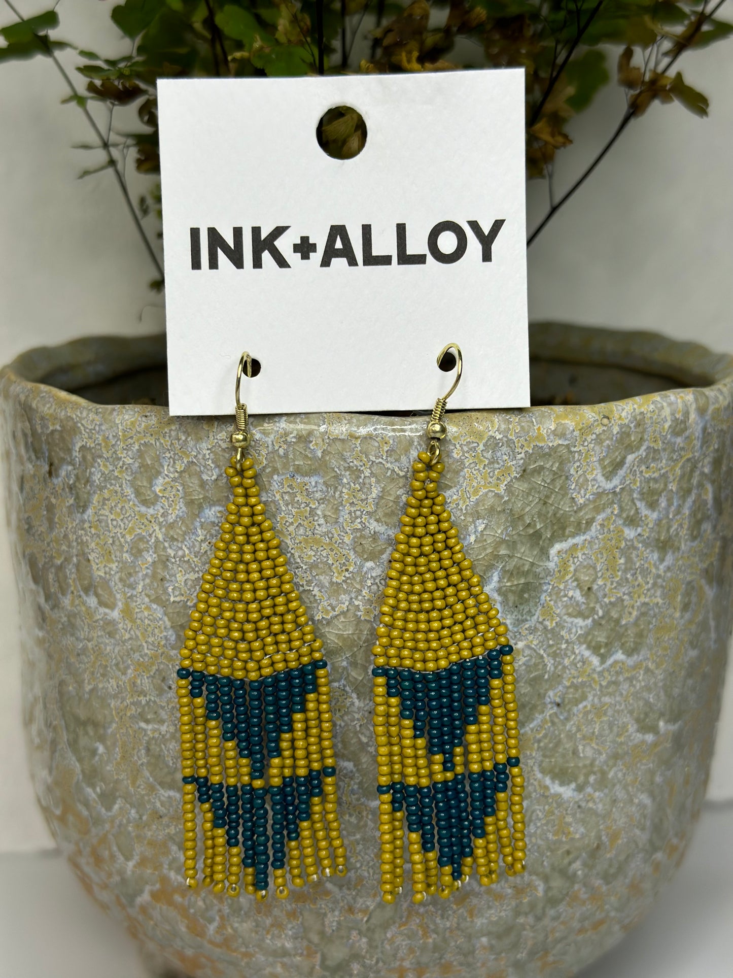 Ink & Alloy Beaded Earrings