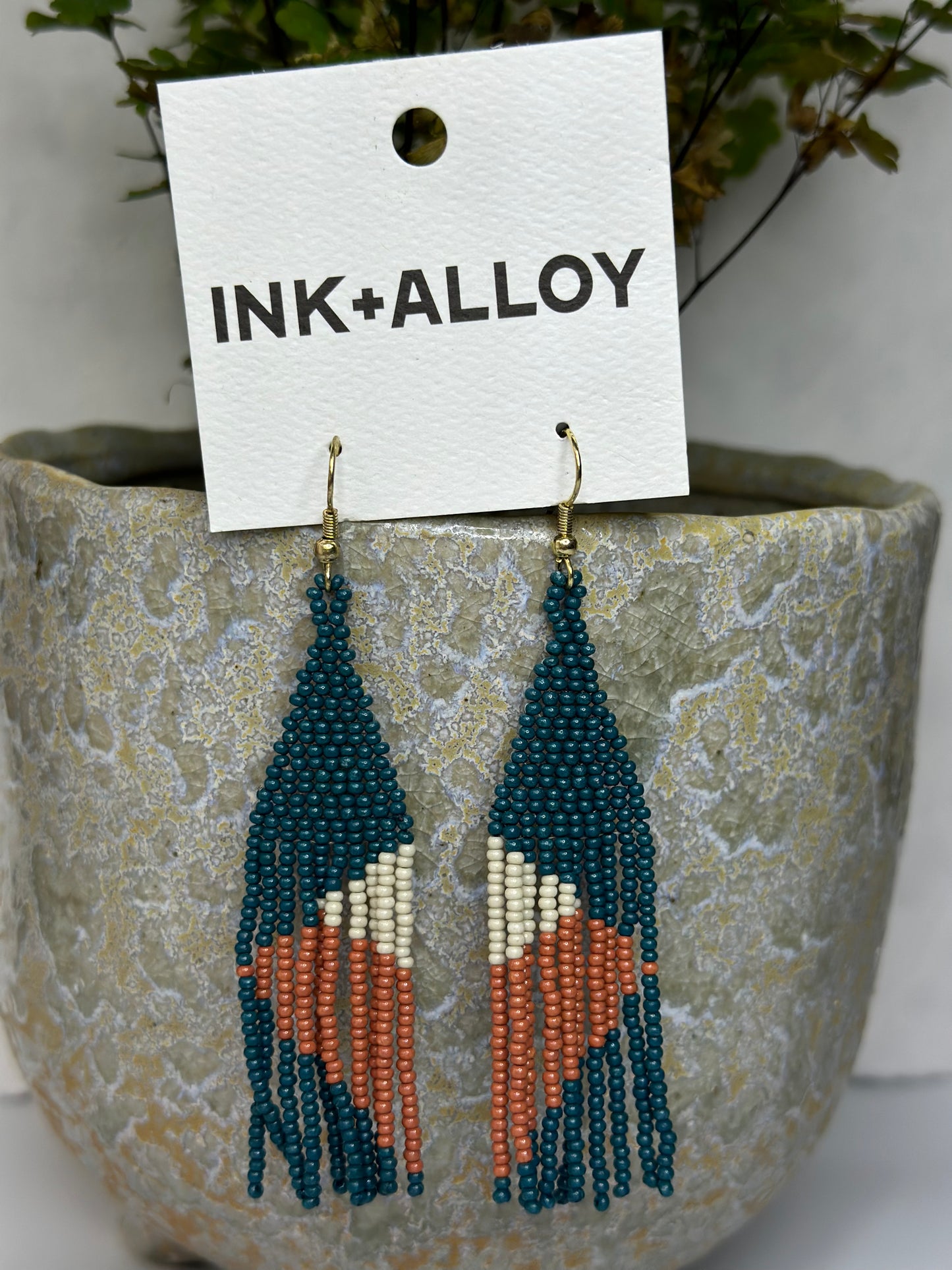 Ink & Alloy Beaded Earrings