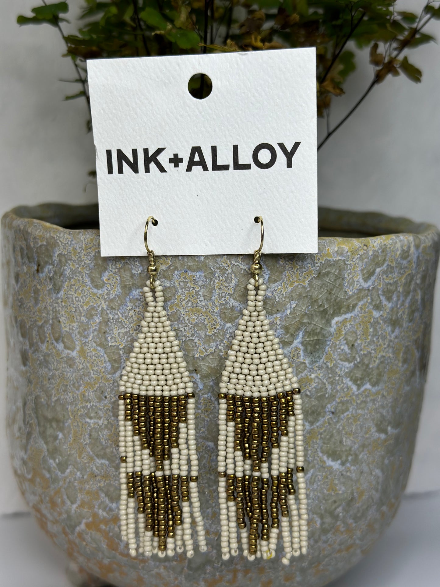 Ink & Alloy Beaded Earrings