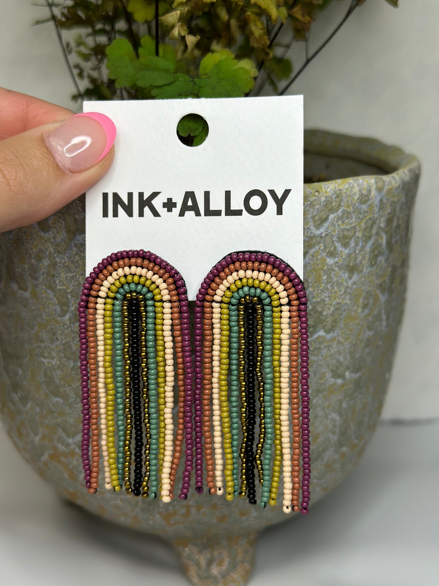 Ink & Alloy Beaded Earrings