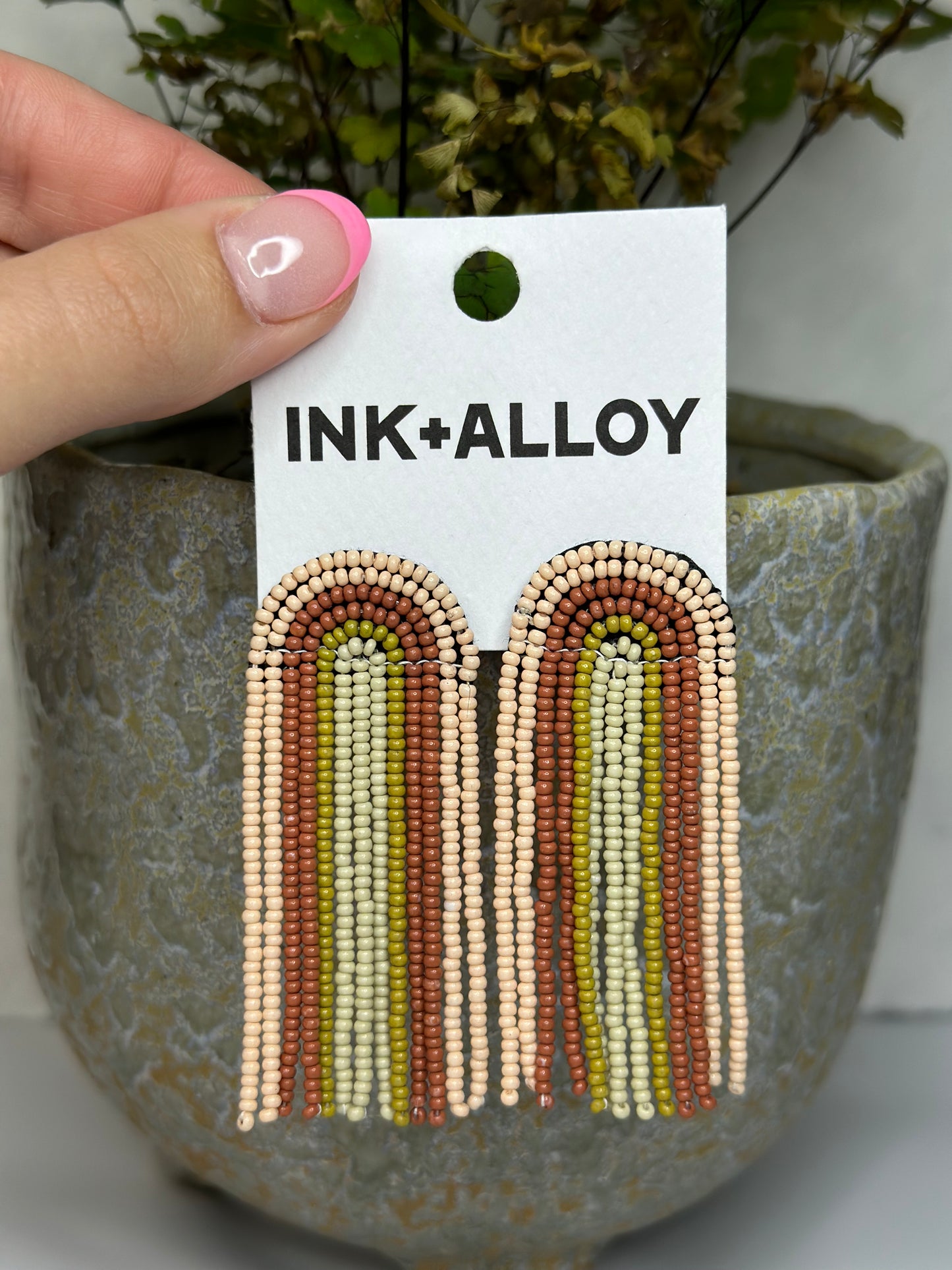 Ink & Alloy Beaded Earrings