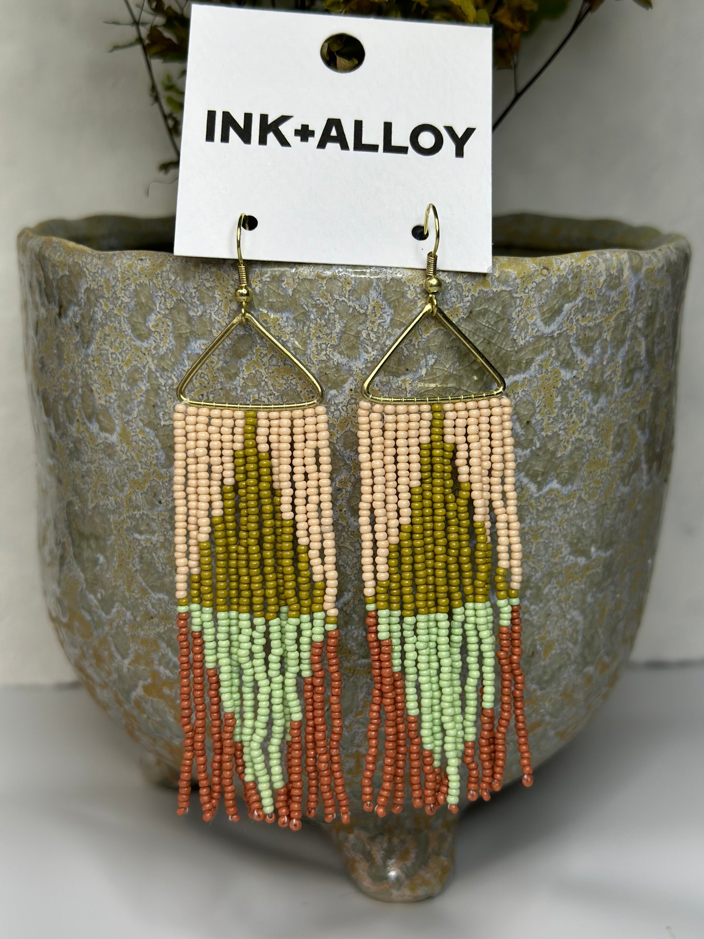 Ink & Alloy Beaded Earrings