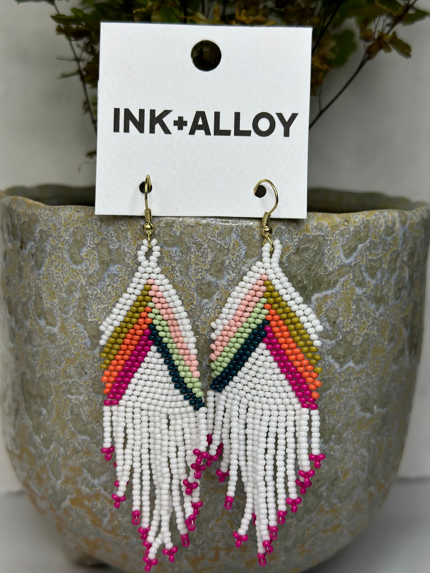 Ink & Alloy Beaded Earrings