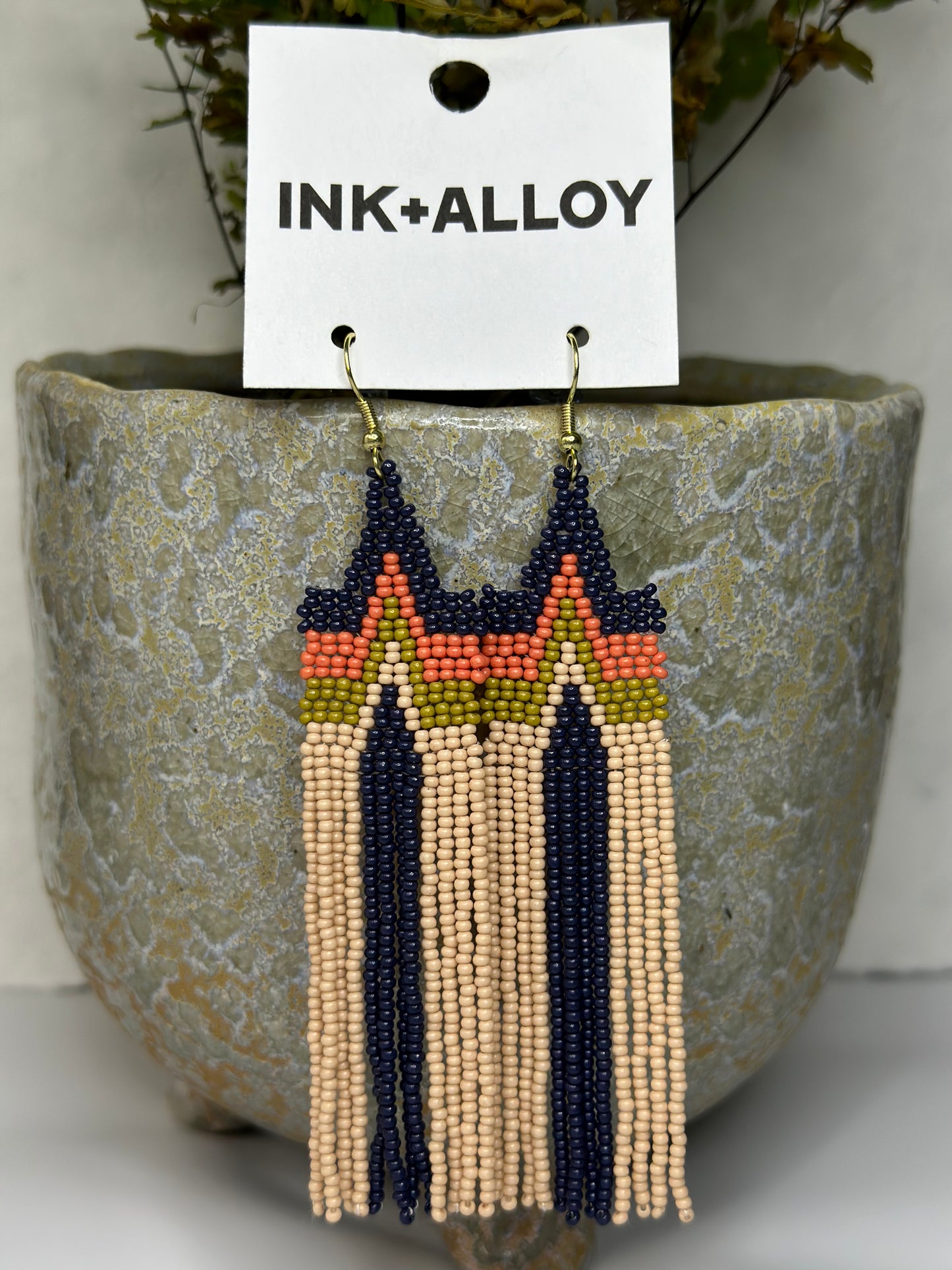 Ink & Alloy Beaded Earrings