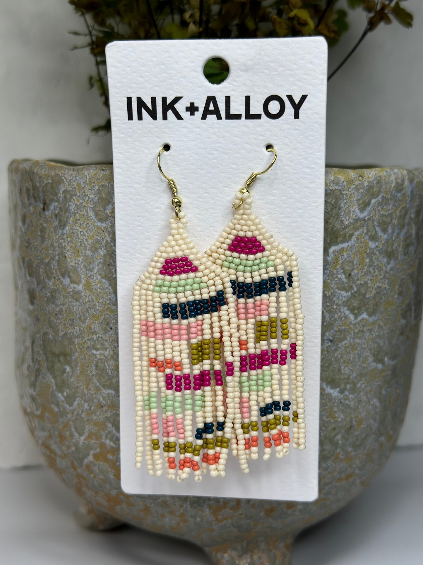 Ink & Alloy Beaded Earrings