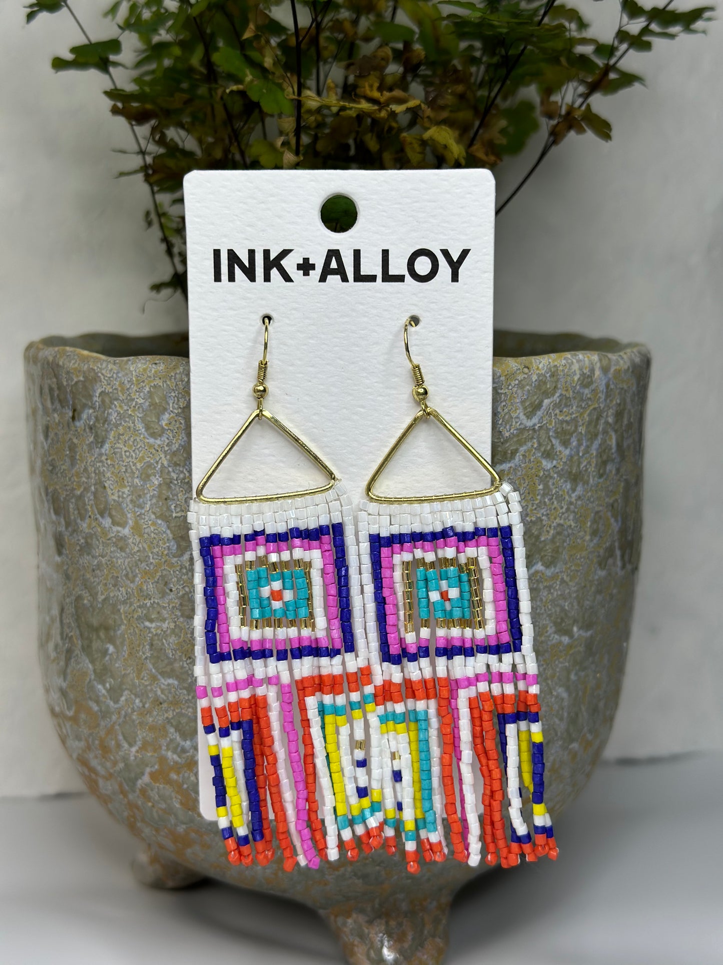 Ink & Alloy Beaded Earrings