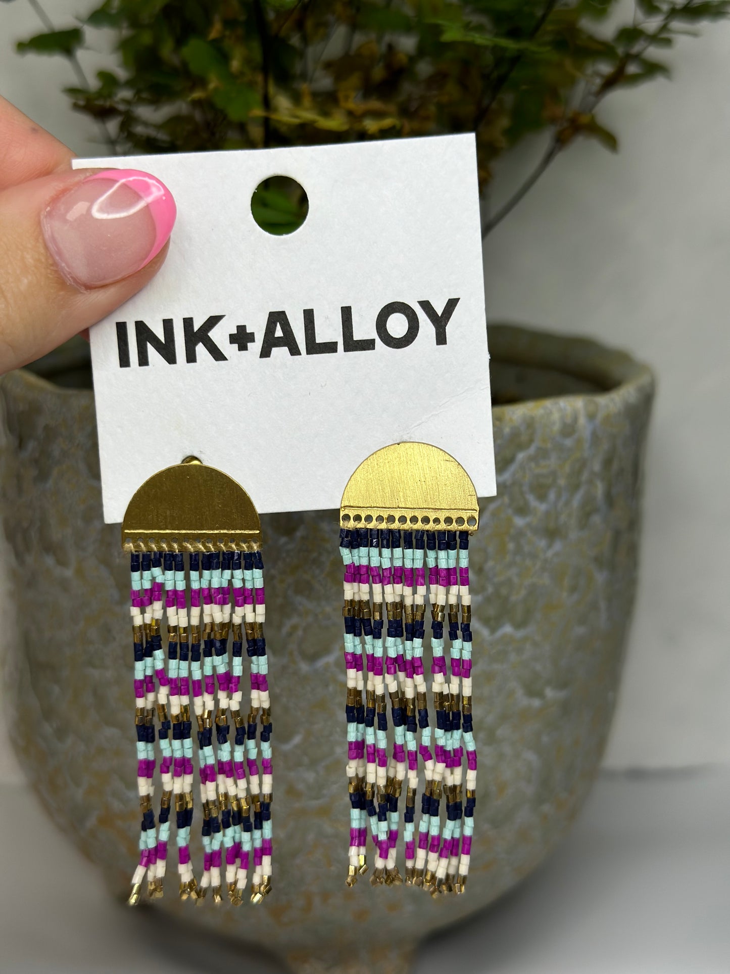 Ink & Alloy Beaded Earrings