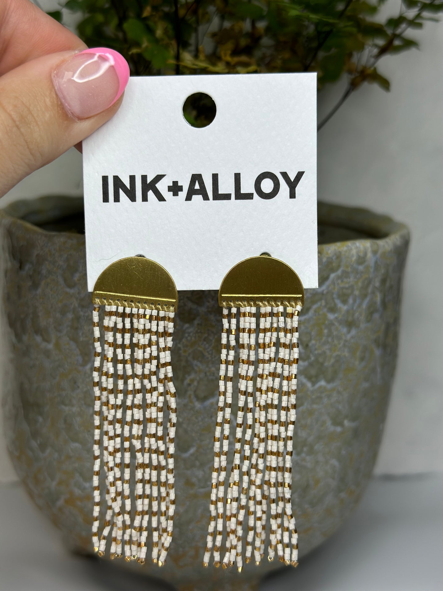 Ink & Alloy Beaded Earrings