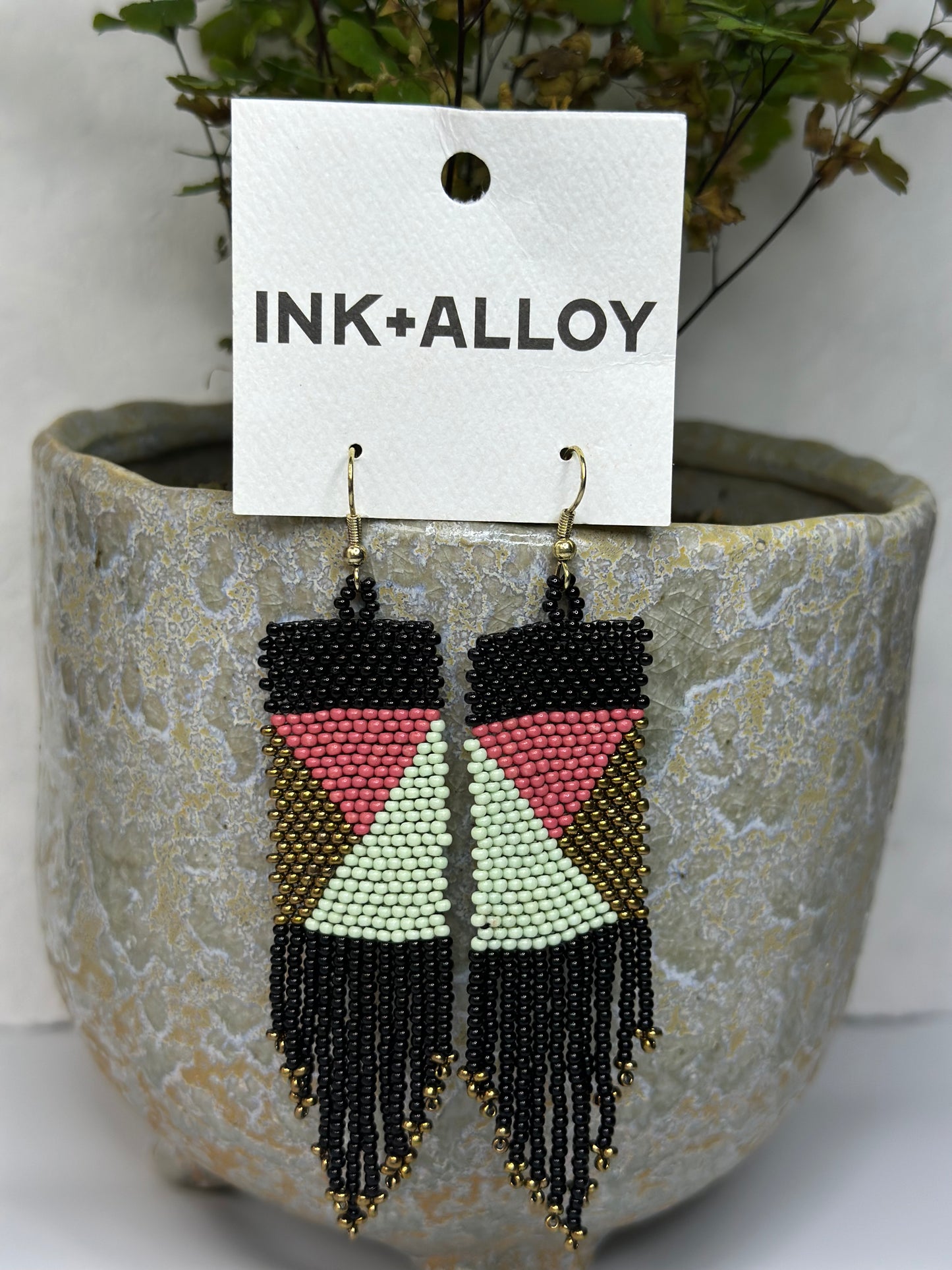 Ink & Alloy Beaded Earrings